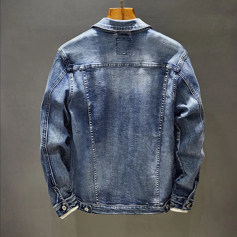 Men's Lapel Denim Jacket Oversized Slim Jacket Top