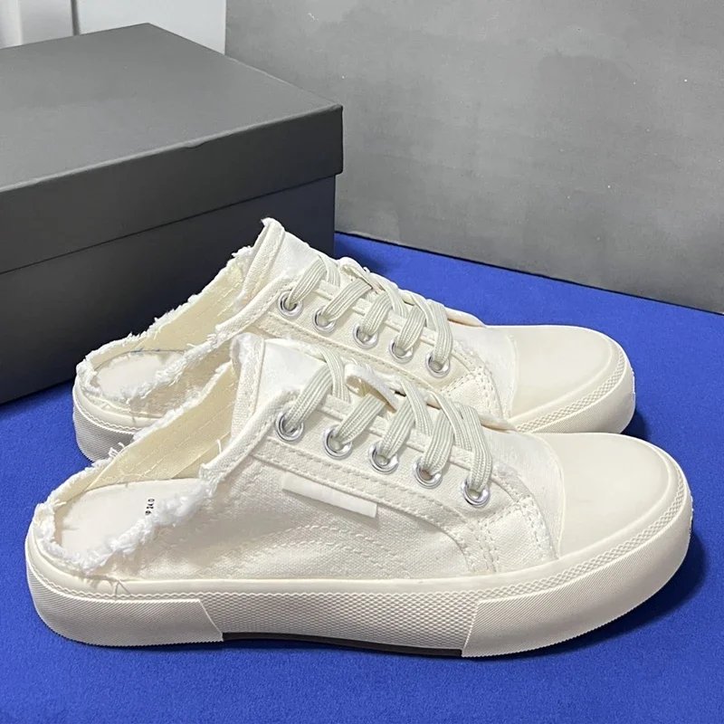 Unisex 2023 New denim canvas flat bottomed women's slippers Student casual sports shoes Vulcanized shoes Men's shoes