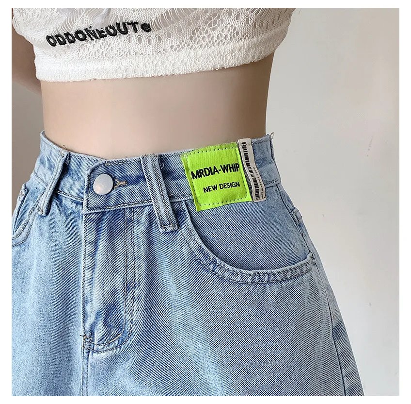 Denim Shorts Women's Summer Korean Version High Waist Loose and Thin A-line All-match Ripped Design Mini Pants Ins Rave Y2k Jean