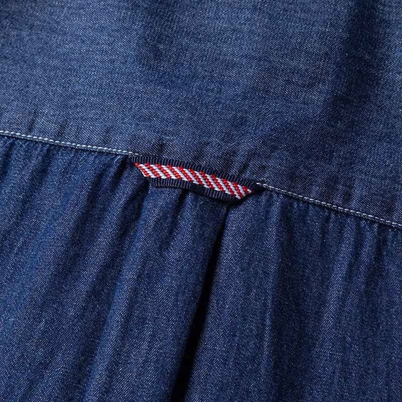 2023 Denim Pocket Design Shirt Classic 100% Cotton Long-Sleeve Fashion Embroider Comfortable Clothes