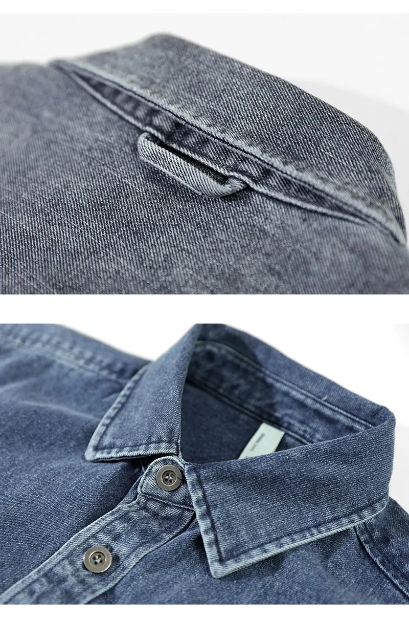 Spring Autumn Newly Fashion Men Shirts High Quality Retro Washed Casual Denim Shirt Men Vintage Designer Leisure Shirts Hombre