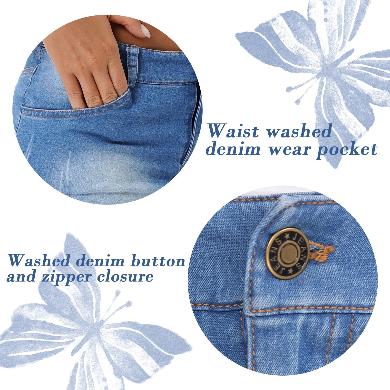 Womens Hot Girl Frayed Hem Denim Pencil Skirt Casual Zipper Fly Pockets Slim Fit Miniskirt Jeans