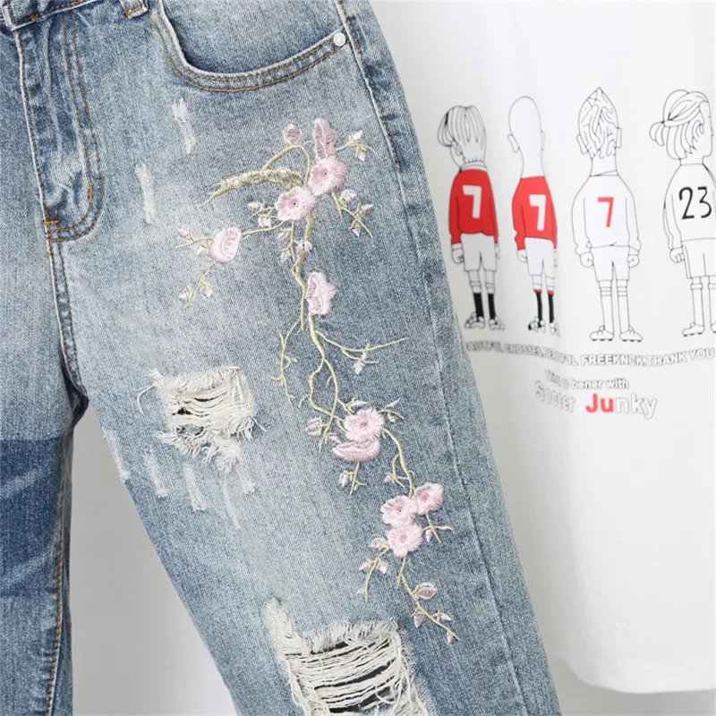 Womens Jeans Denim Loose Slim Fitted Vintage Harem Pants Plus Size Jeans Embroidered Jeans Pantalon Mezclilla Mujer 5XL Q42