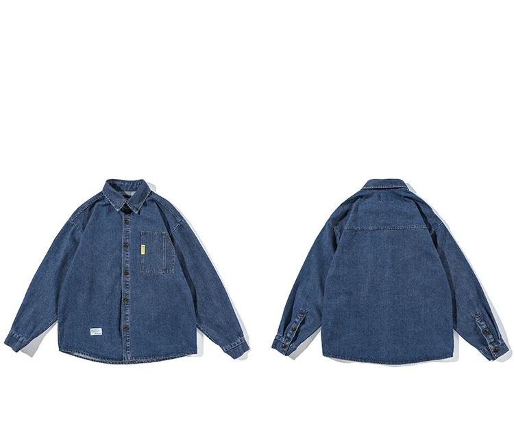 2022 Japanese Streetwear High Quality Denim Shirt Korean Workwear Coats Men Clothing Couple Long Sleeve Top Harajuku Clothes