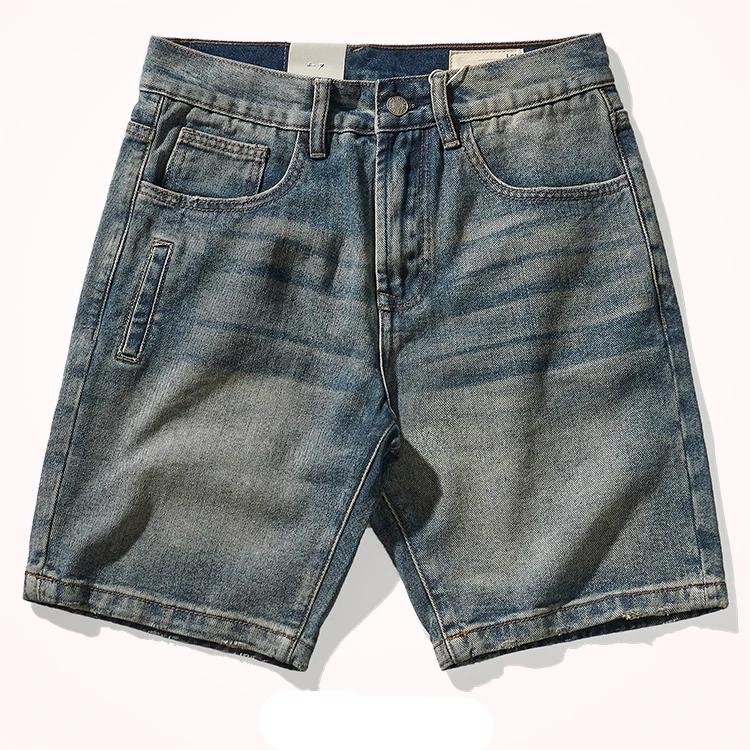 2022 Summer New American Retro Multi-pocketed Denim Shorts Men's Fashion 100% Cotton Washed Old Straight Casual Five-point Pants