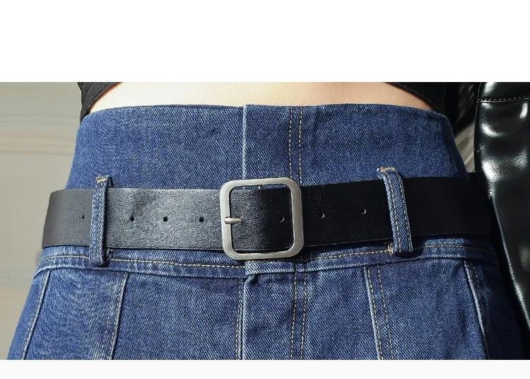 New Women Denim Pleated Skirt Summer Vintage Fashion High Waist A-Line Jeans Skirt Casual All-match Blue Skirt Knee-Length