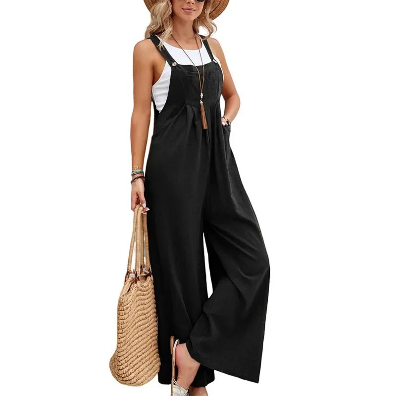 Women's Loose Fit Fashion Overalls Wide Leg Baggy Bib Overalls Jumpsuit Dungarees Summer Jumpsuit Casual Elegant Overalls Summer