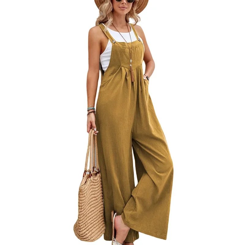 Women's Loose Fit Fashion Overalls Wide Leg Baggy Bib Overalls Jumpsuit Dungarees Summer Jumpsuit Casual Elegant Overalls Summer