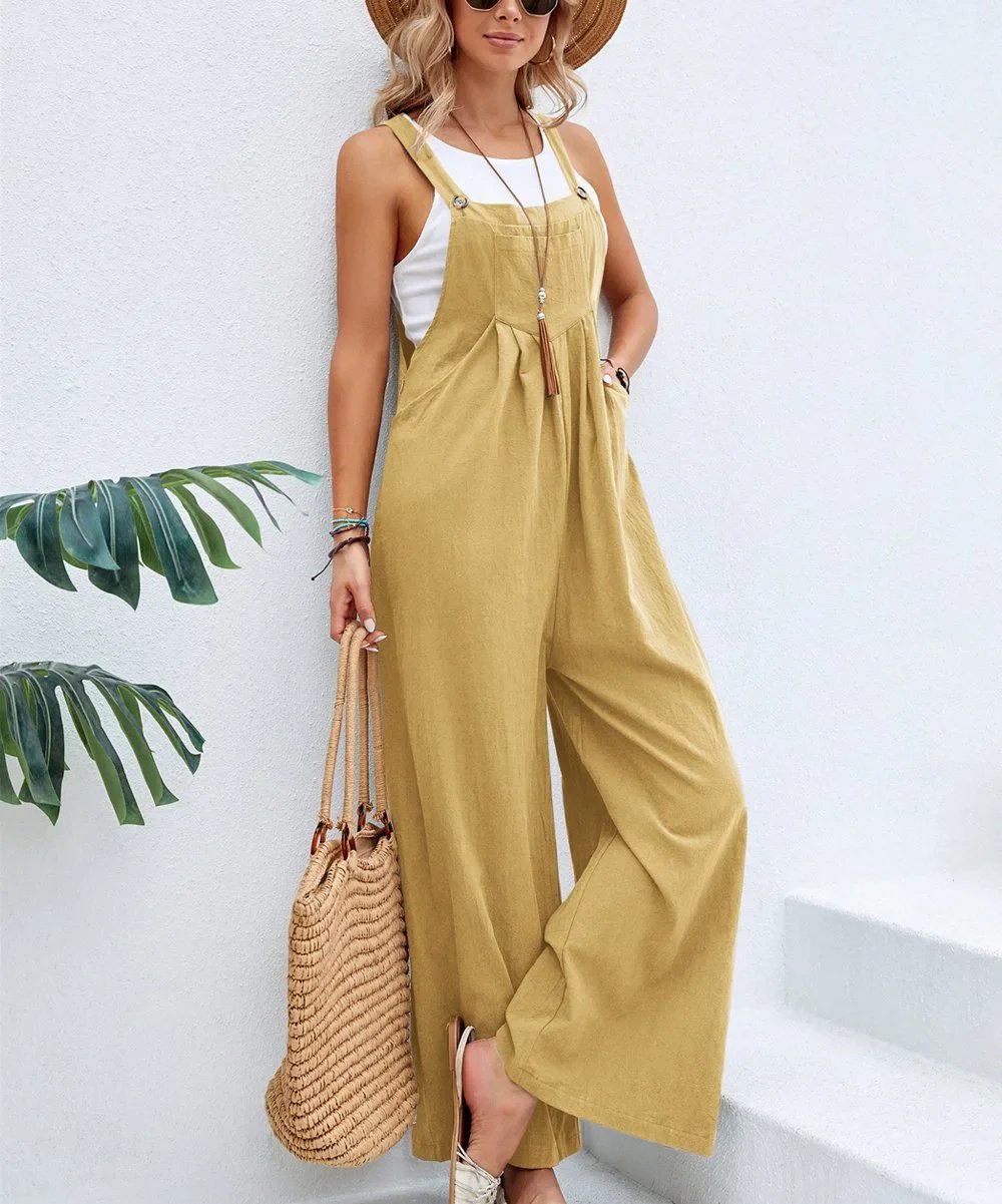 Women's Loose Fit Fashion Overalls Wide Leg Baggy Bib Overalls Jumpsuit Dungarees Summer Jumpsuit Casual Elegant Overalls Summer