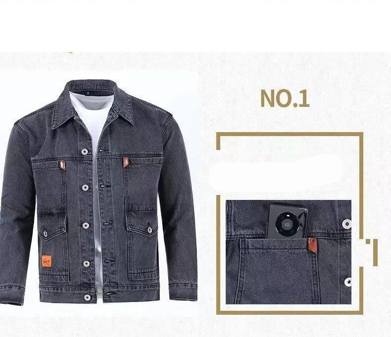 2023 Spring and Autumn New Fashion Trend Solid Color Denim Jacket Men's Casual Loose Comfortable Large Size High Quality Coat