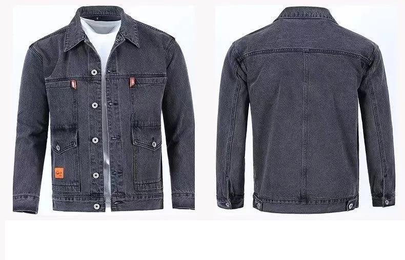 2023 Spring and Autumn New Fashion Trend Solid Color Denim Jacket Men's Casual Loose Comfortable Large Size High Quality Coat