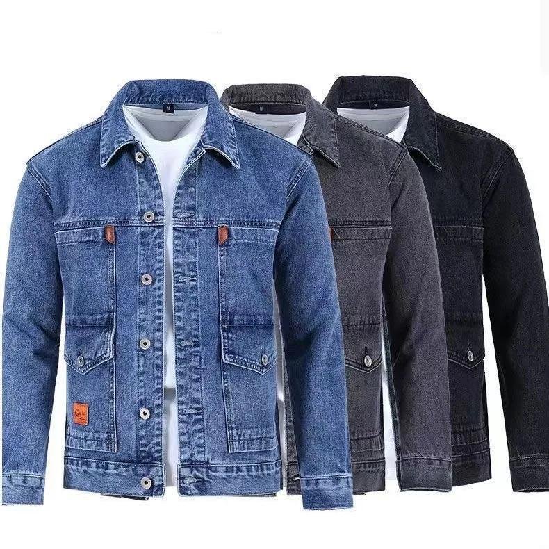 2023 Spring and Autumn New Fashion Trend Solid Color Denim Jacket Men's Casual Loose Comfortable Large Size High Quality Coat