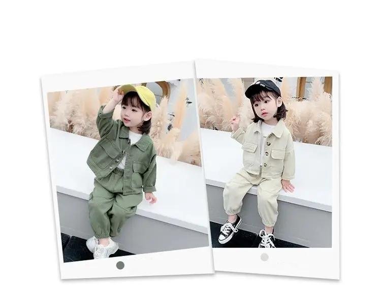 Girls' Casual Set 2023 New Baby Girl Spring Autumn Long Sleeved Denim Kid Toddler Clothing Children's Sports Boy Clothes Outfits