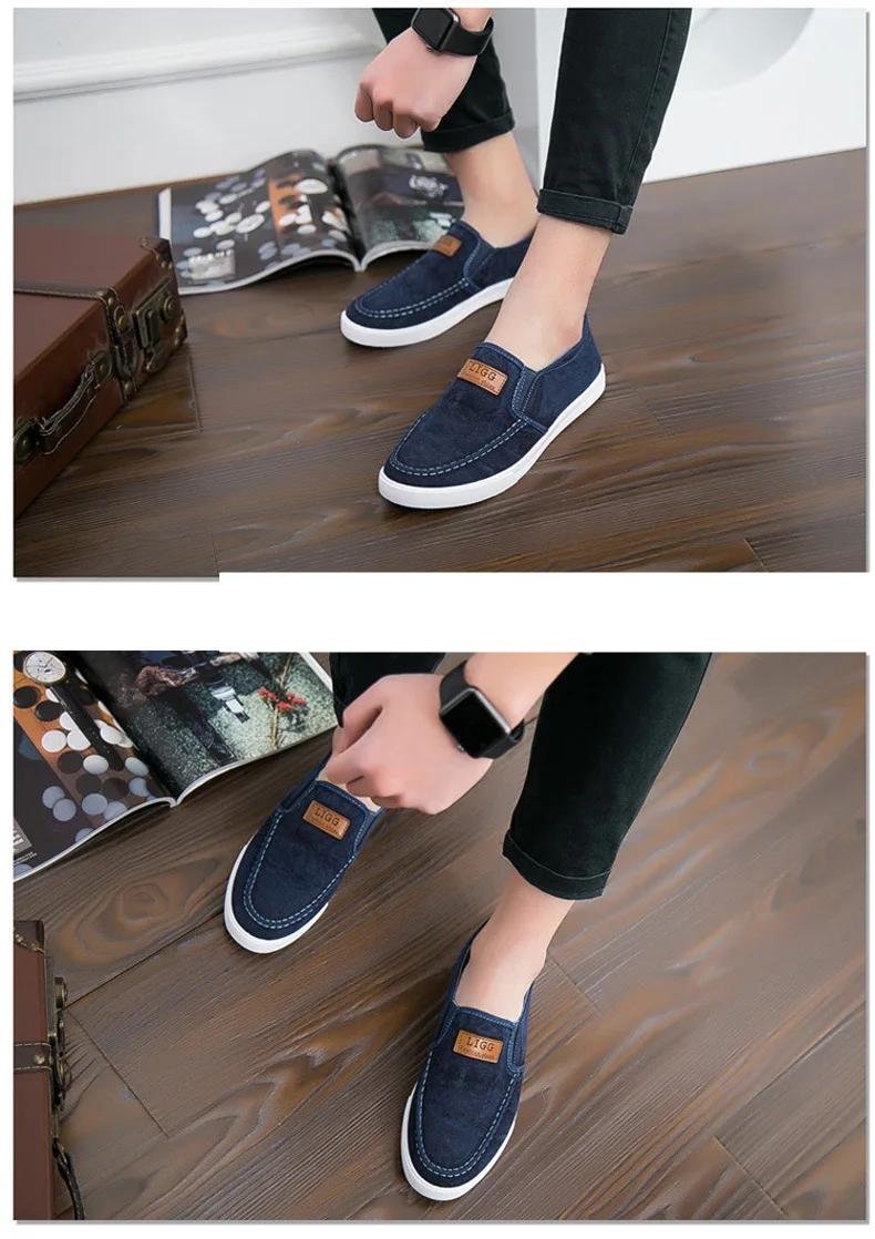 Men's Casual Shoes Breathable Canvas Denim Sneakers Men Walking Flats 2022 Spring Summer Lightweight Slip-on Loafers Shoes Man