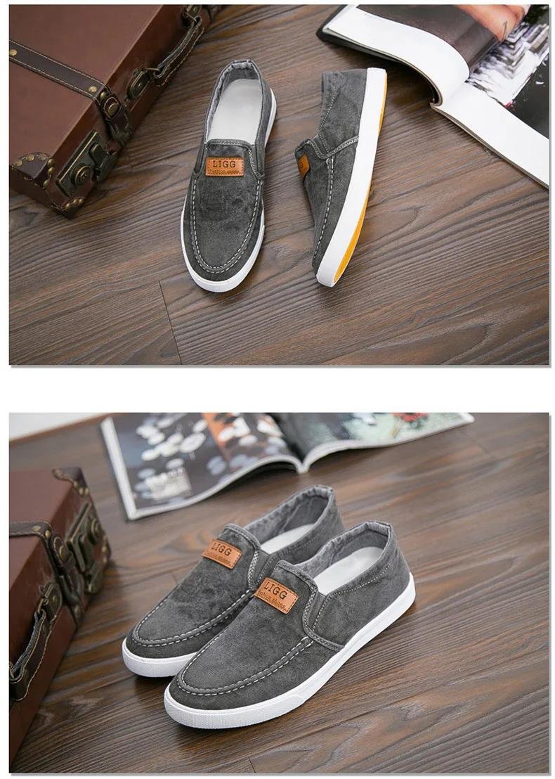 Men's Casual Shoes Breathable Canvas Denim Sneakers Men Walking Flats 2022 Spring Summer Lightweight Slip-on Loafers Shoes Man