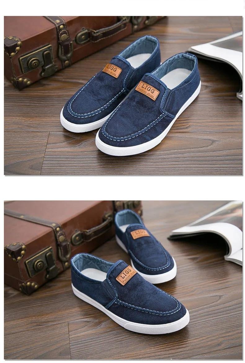 Men's Casual Shoes Breathable Canvas Denim Sneakers Men Walking Flats 2022 Spring Summer Lightweight Slip-on Loafers Shoes Man