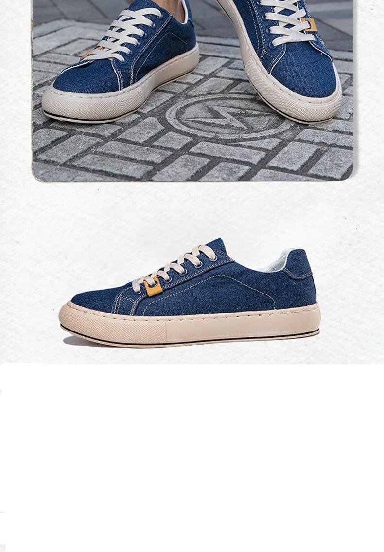 2024 Classic Blue Men's Casual Shoes Retro Denim Canvas Shoes Men Breathable Flat Sneakers Men Canvas Sneakers Spring Loafers