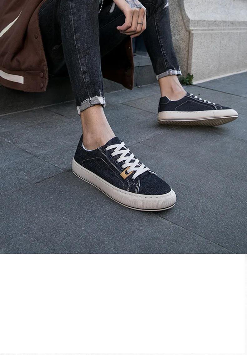 2024 Classic Blue Men's Casual Shoes Retro Denim Canvas Shoes Men Breathable Flat Sneakers Men Canvas Sneakers Spring Loafers