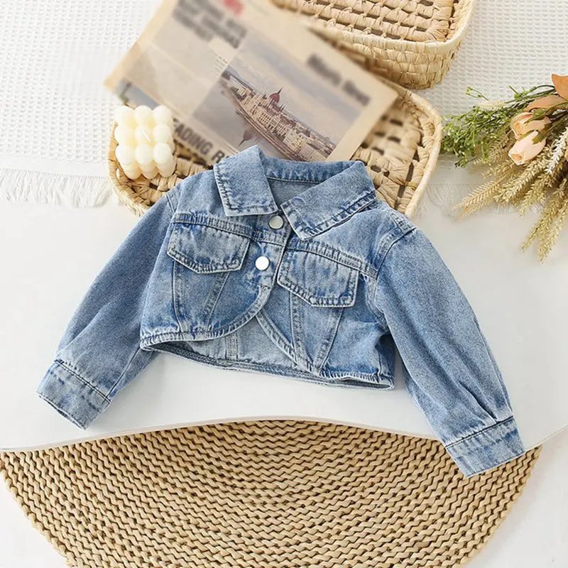 Summer Girl Set Denim Short Jacket With Suspender Dress Two-piece Set