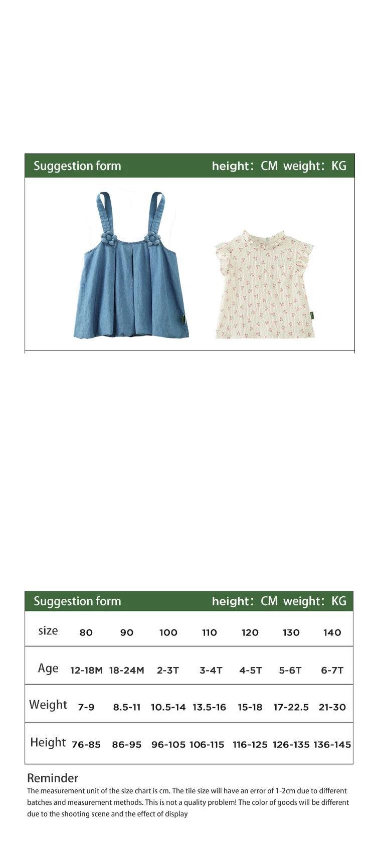 Amila Baby Skirt Set 2024 Summer New Denim Suspenders Dress With Floral Top Cute and Sweet Girls Clothing 0-6 Years Old