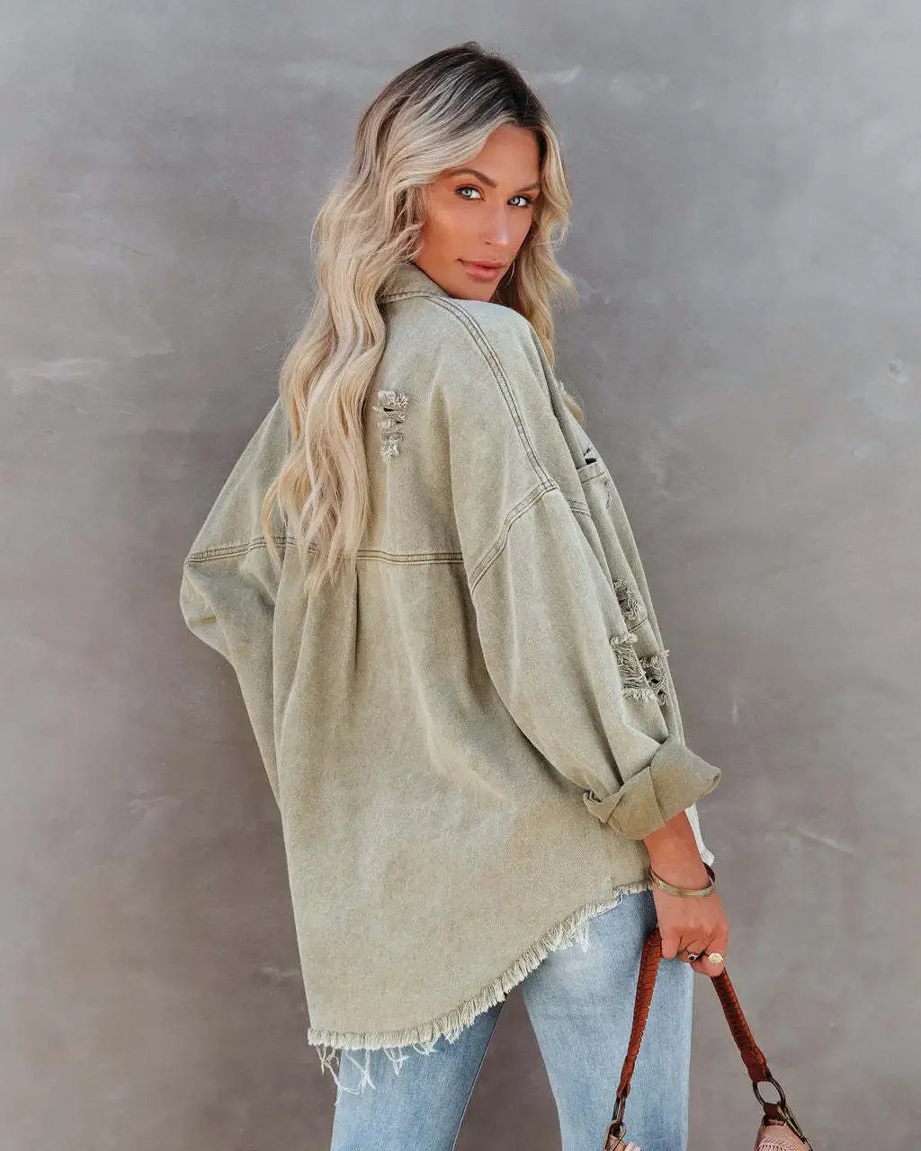 Solid Casual Loose Denim Shirts For Women Autumn Vintage Women's Oversized Shirts And Blouses Fashion Youth Female Tops