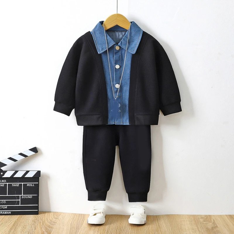 Children Baby Boy Jean Shirt Jacket Spring Autumn Fashion Toddler Kid Denim Blouses Long Sleeve Cardigan Coat Clothes