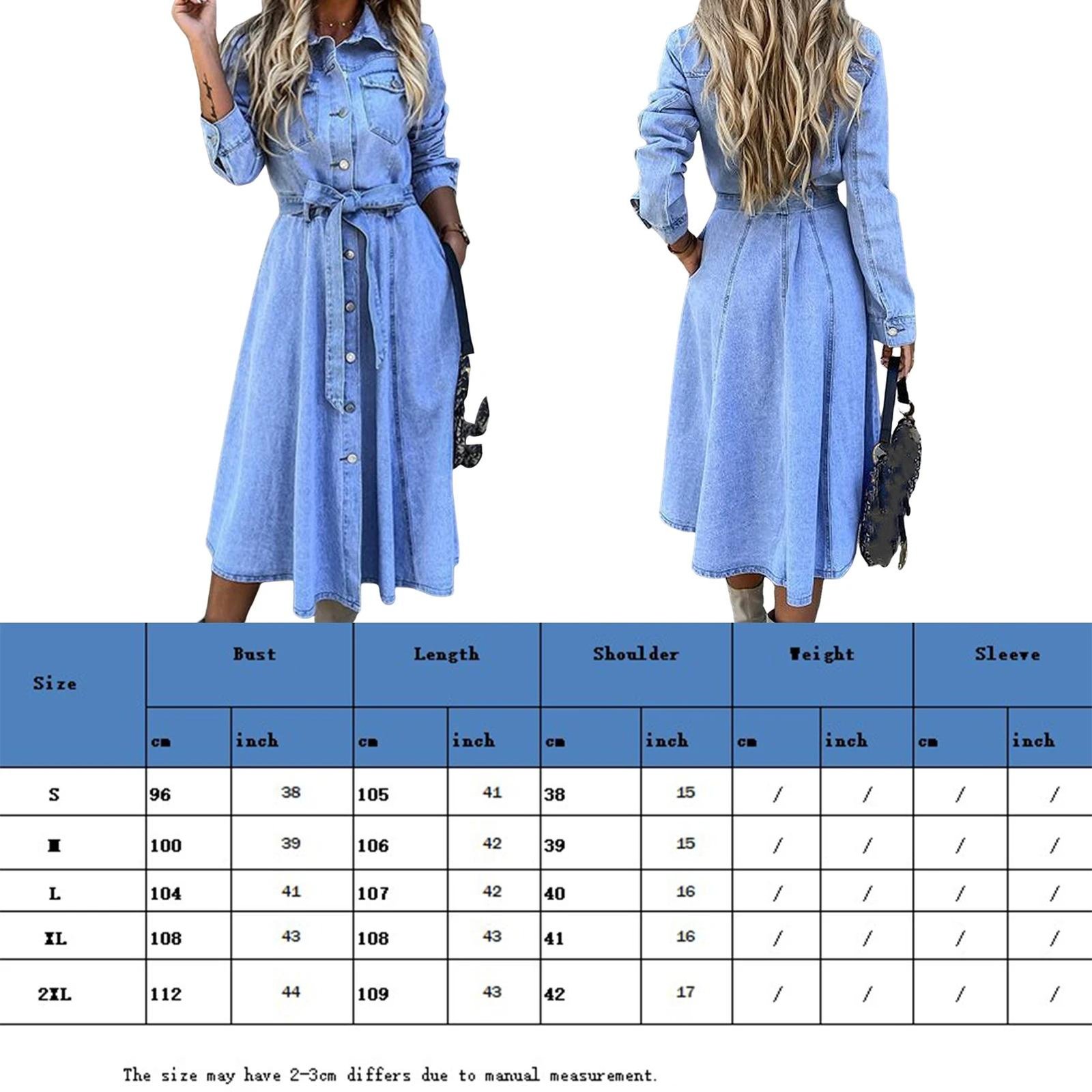 Lapel Collar Dress with Pockets Single Breasted Women Classic Dress Solid Color Loose Fit Long Sleeve Simple Daily Outfit