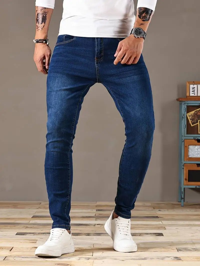 2024 Mens Slim Fit Classic Skinny Jeans Casual Street Style Comfortable Casual Mens Skinny Jeans Male Slim Fit Pencil Denim