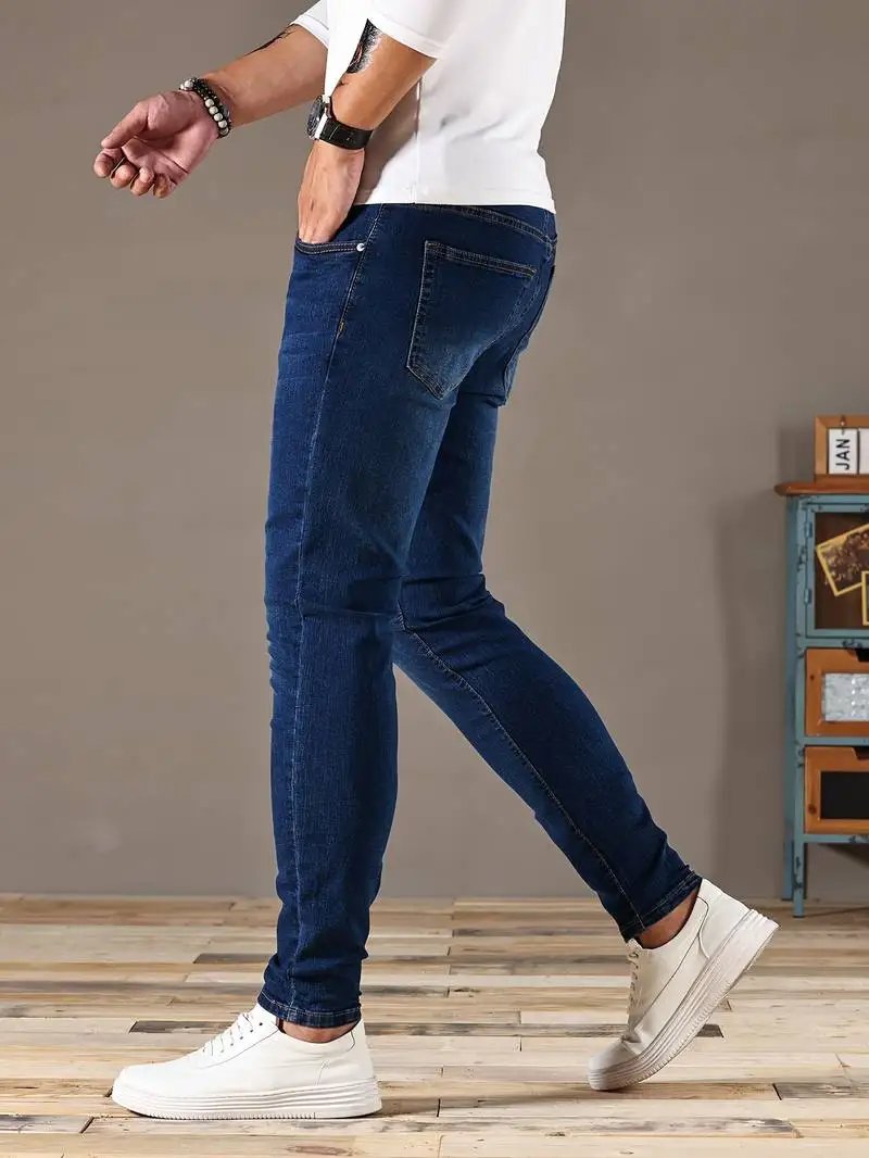 2024 Mens Slim Fit Classic Skinny Jeans Casual Street Style Comfortable Casual Mens Skinny Jeans Male Slim Fit Pencil Denim