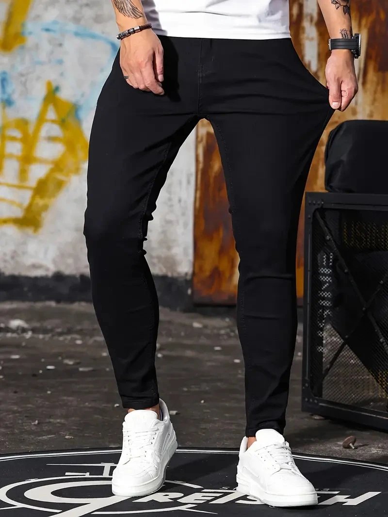 2024 Mens Slim Fit Classic Skinny Jeans Casual Street Style Comfortable Casual Mens Skinny Jeans Male Slim Fit Pencil Denim