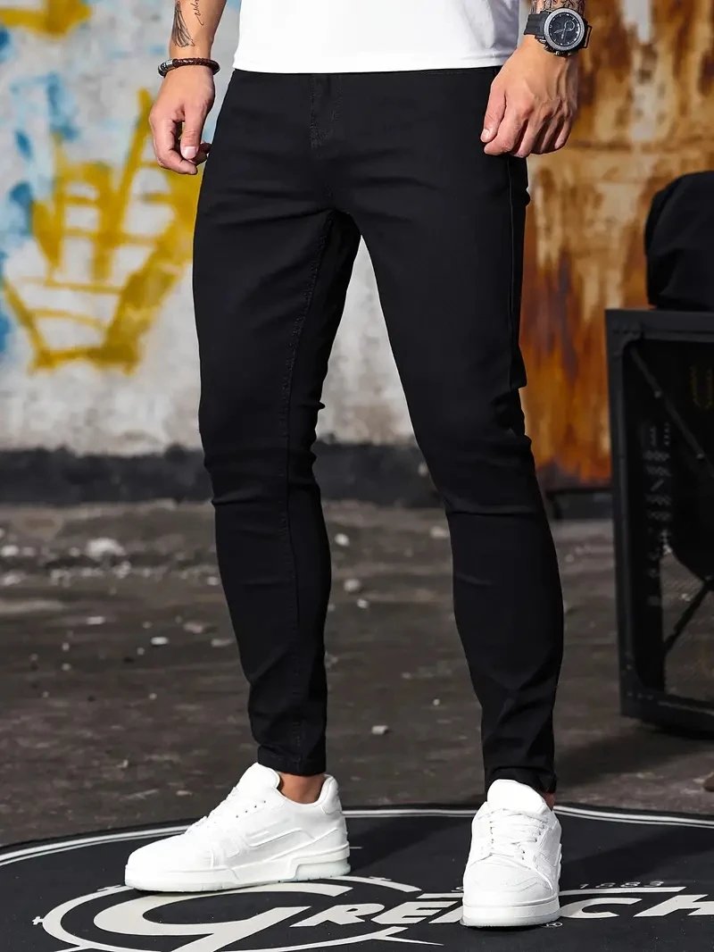 2024 Mens Slim Fit Classic Skinny Jeans Casual Street Style Comfortable Casual Mens Skinny Jeans Male Slim Fit Pencil Denim