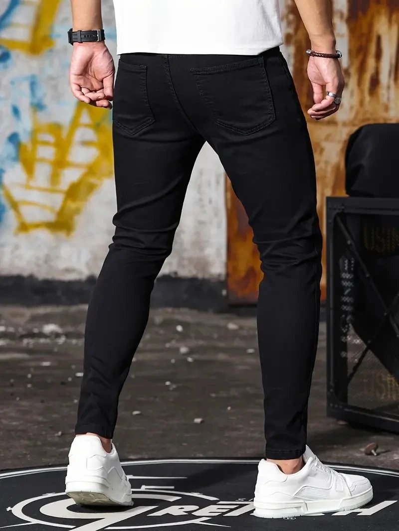 2024 Mens Slim Fit Classic Skinny Jeans Casual Street Style Comfortable Casual Mens Skinny Jeans Male Slim Fit Pencil Denim