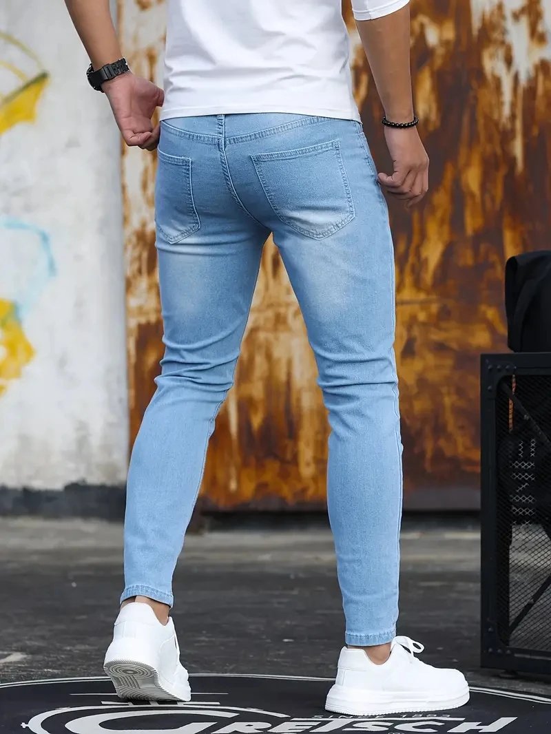 2024 Mens Slim Fit Classic Skinny Jeans Casual Street Style Comfortable Casual Mens Skinny Jeans Male Slim Fit Pencil Denim