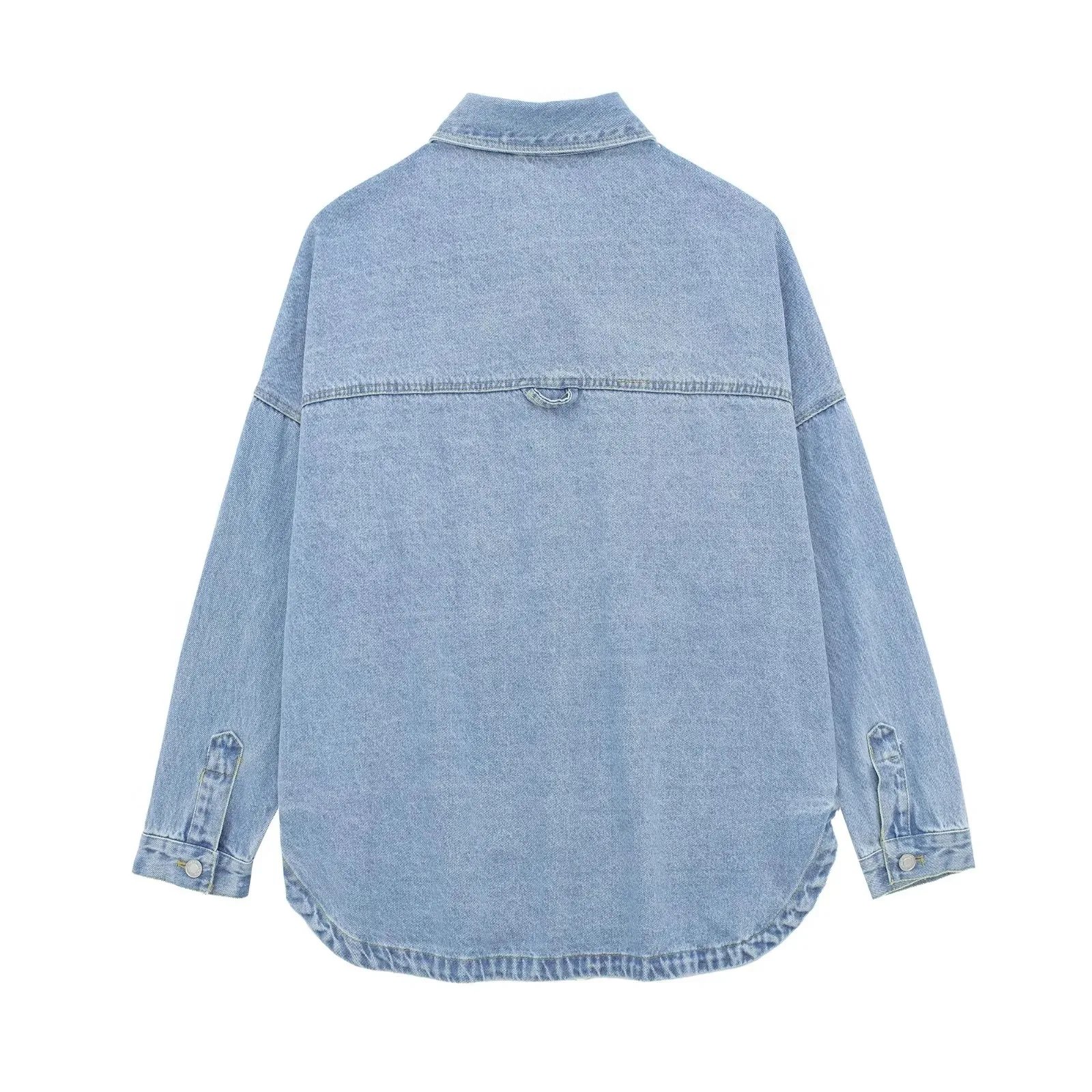 2024 Autumn New Women's Denim Jackets Button Down Oversized Boho Coats Femme Loose Style Denim Coats Hippie Jackets