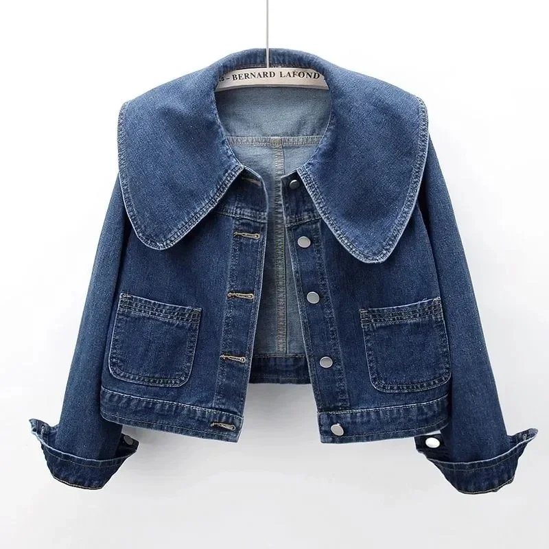 New Autumn Women Denim Jacket Long Sleeve Casual Short Denim Coat Famale Jeans Jackets Outerwear Casaco Jaqueta Feminina