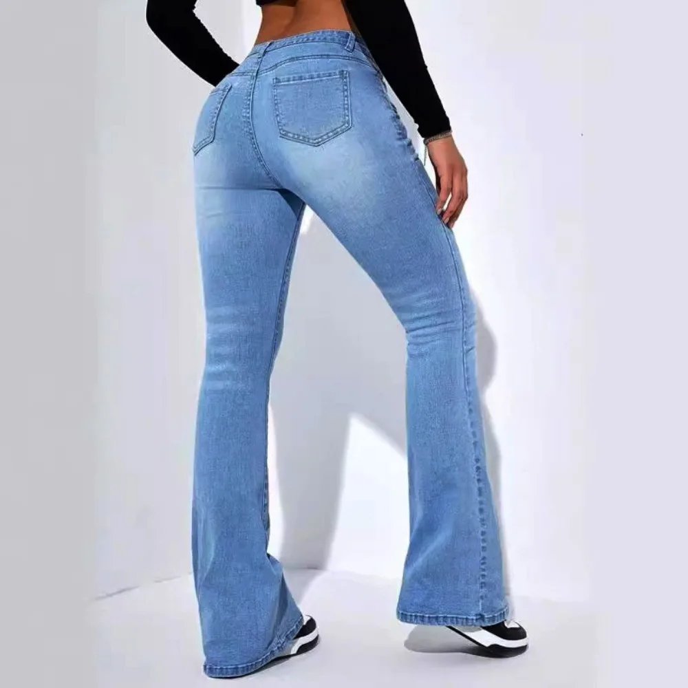 Europe and The United States Hot-selling Elastic Micro-pull Trousers Jeans Women's High Waist Slim Fit Pants