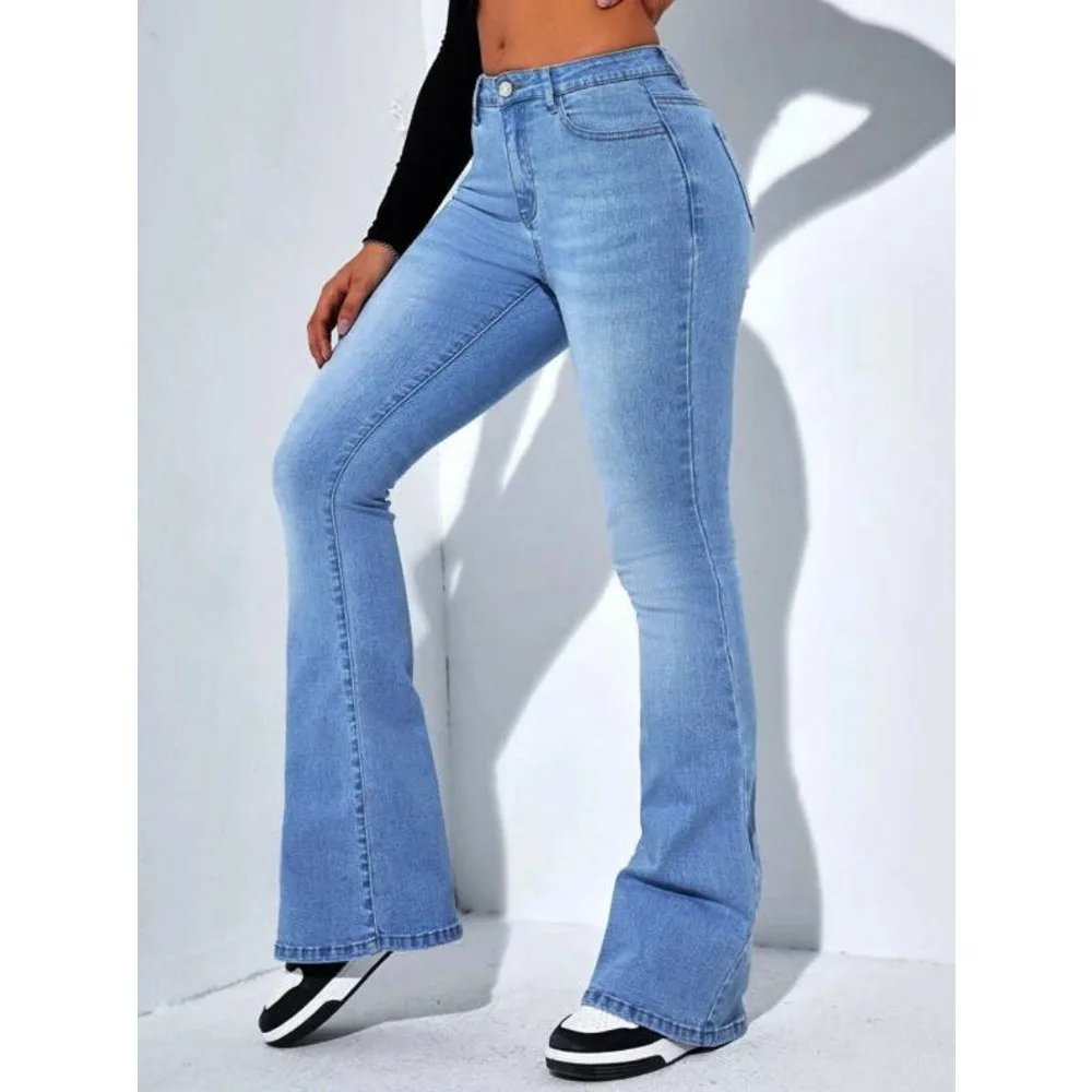 Europe and The United States Hot-selling Elastic Micro-pull Trousers Jeans Women's High Waist Slim Fit Pants