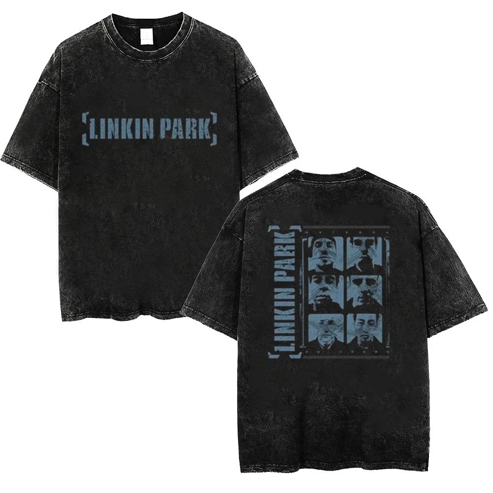 Men Washed T Shirt Casual Linkin Meteora 20th Anniversary Park Vintage tees Oversized Comfortable Streetwear S-4XL tops unisex