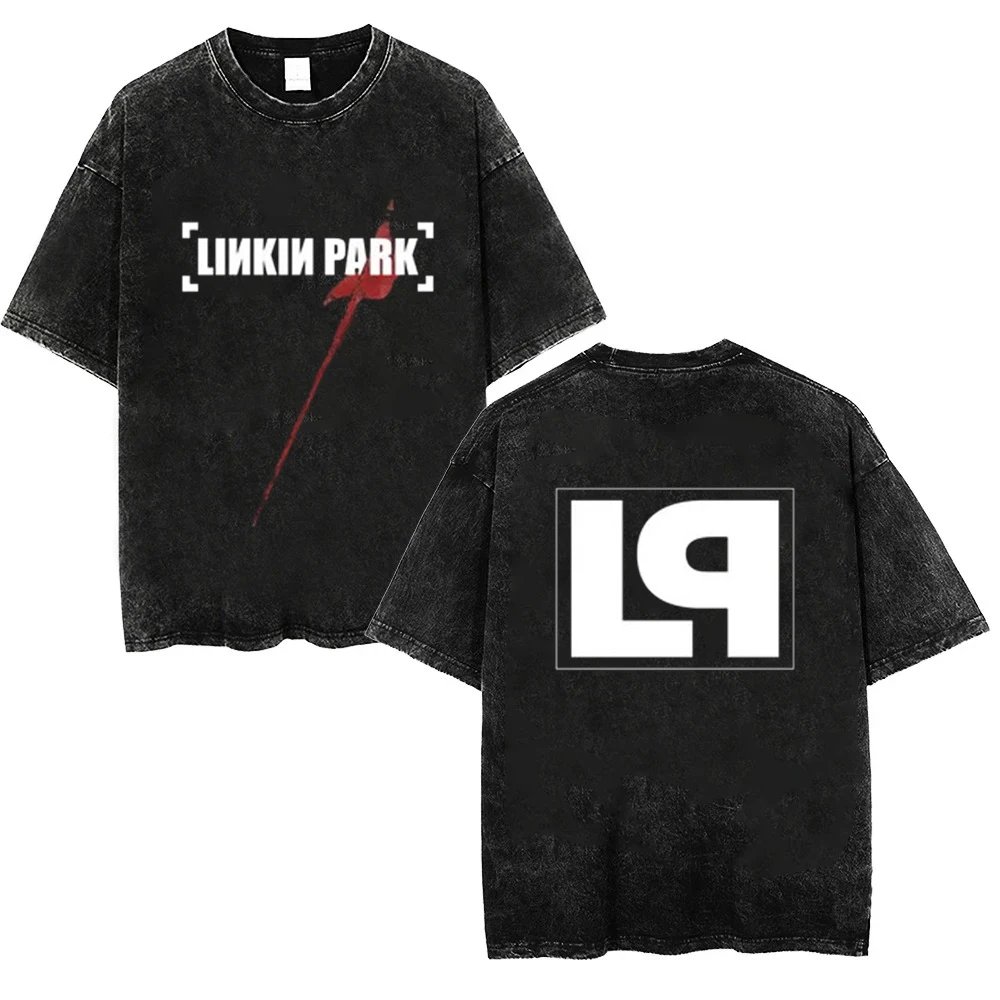 Men Washed T Shirt Casual Linkin Meteora 20th Anniversary Park Vintage tees Oversized Comfortable Streetwear S-4XL tops unisex